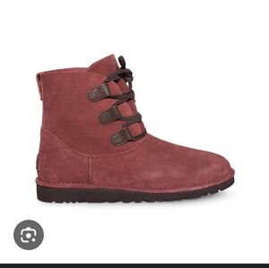 UGG‎ Elvie  Red Suede Lace-Up Boots